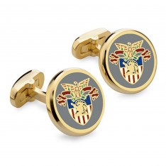 Gold West Point Enamel Cufflinks