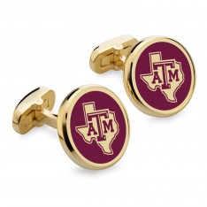 Gold Texas A&M Enamel Cufflinks