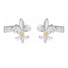 Two Tone Sterling Fleur De Lis Cufflinks