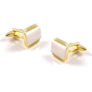 Two-Tone Ribbed Engravable Cufflinks
