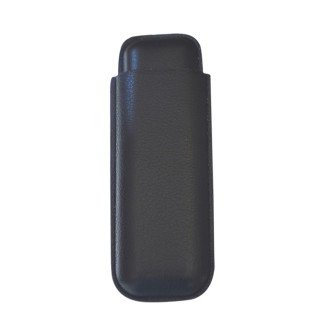 Two Cigar Black Leather Case