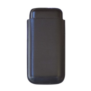 Three Cigar Black Leather Case