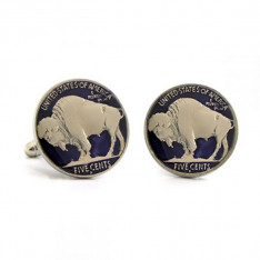 Blue Buffalo Nickel Tail Coin Cufflinks