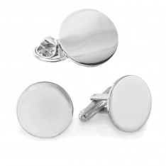 Silver Engravable Cufflinks and Lapel Pin Set