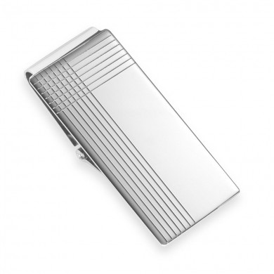 Streamlined Silver Engravable Money Clip