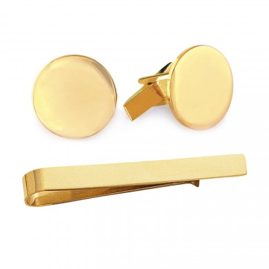Luxury 14 Karat Gold Engravable Gift Set