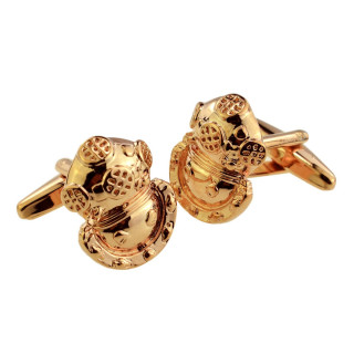 Rose Gold Divers Helmet Cufflinks