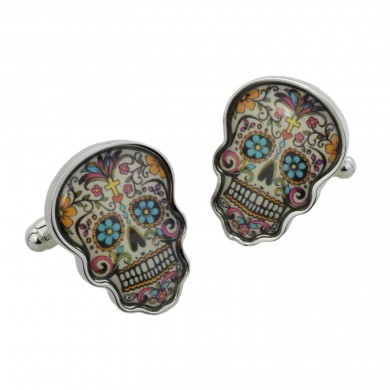 Skull Rhodium Plated Cufflinks