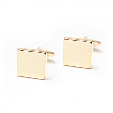 Classic Gold Square Engravable Cufflinks