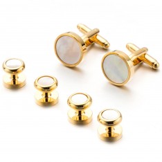 Brass and Mother of Pearl Stud Set