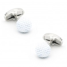 White Round Golf Ball Cufflinks