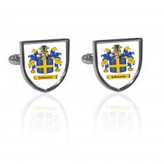 Silver Straight Shield Coat Of Arms Cufflinks