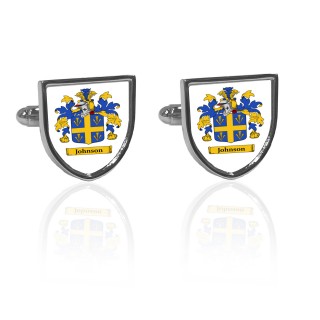 Silver Straight Shield Coat Of Arms Cufflinks