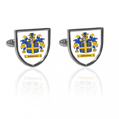 Silver Straight Shield Coat Of Arms Cufflinks