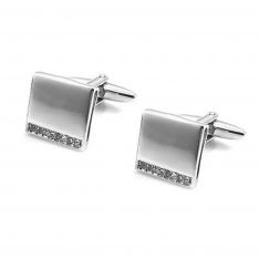 Crystal Lined Engraveable Cufflinks