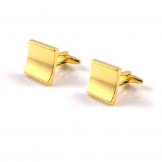 Gold Square Engraved Cufflinks