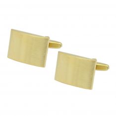 Gold Rectangular Engravable Cufflinks