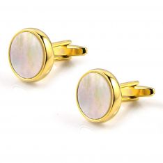 Gold with Pearl Face Cufflinks
