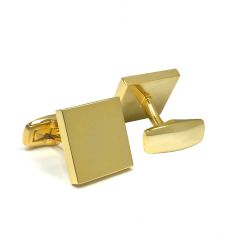 Square Engravable Gold Finish Cufflinks