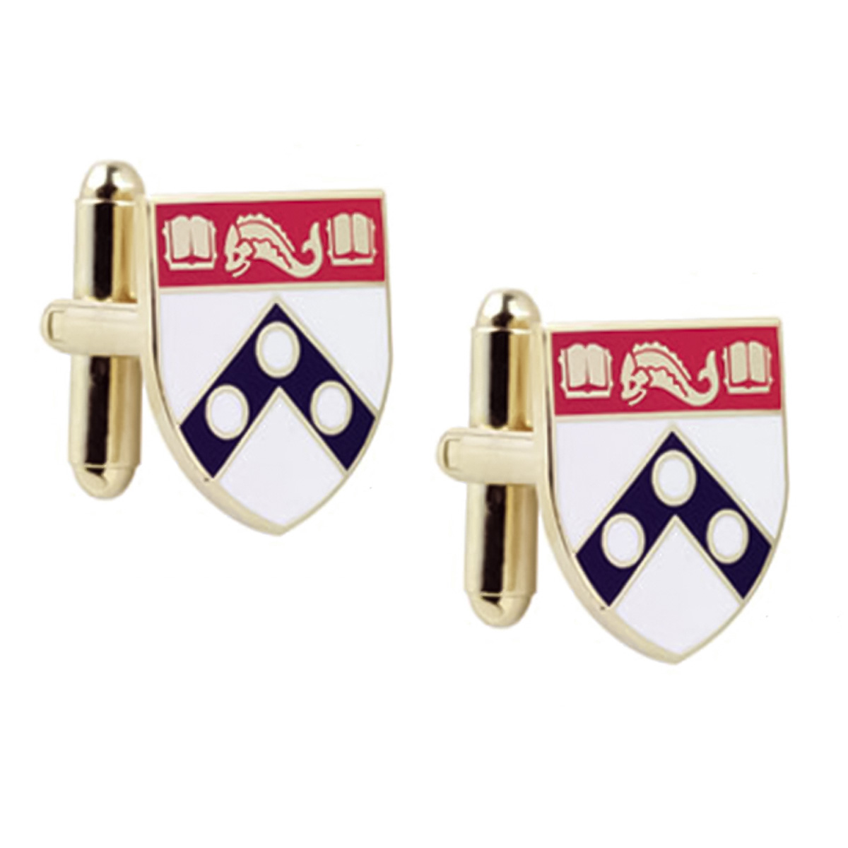 Villanova Crest Cufflinks Sterling Silver / Front & Back Engraving