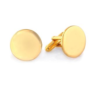 Gold Circle Engraved Cufflinks