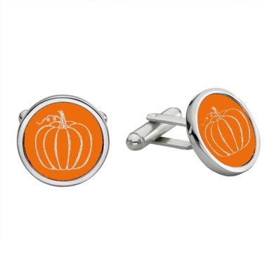 Autumn Orange Pumpkin Cufflinks