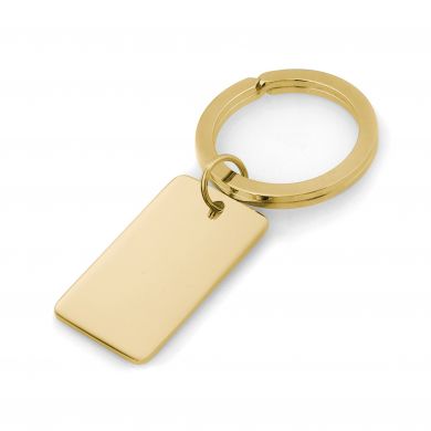Engravable Rectangle Gold Key Chain