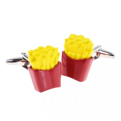 Red and Yellow French Fry Cufflinks