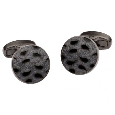 Crisp Dark Paisley Cufflinks