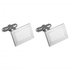 Geometric Rectangle Engravable Cufflinks