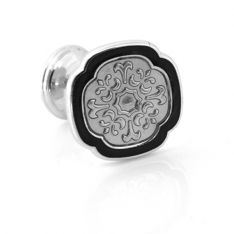 Silver French Floral Cuff Links
