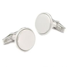 Sterling Round Engraveable Cufflinks
