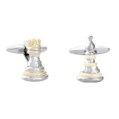 Two Tone Chess Pieces Cufflinks