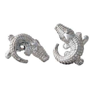 Sterling Silver Large Alligator Cufflinks