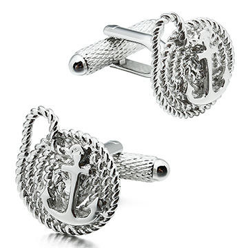 Anchor with Rope Cufflinks