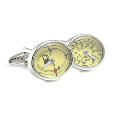 Yellow Gas & Speedometer Cufflinks