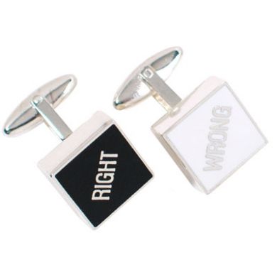 Right and Wrong Cufflinks
