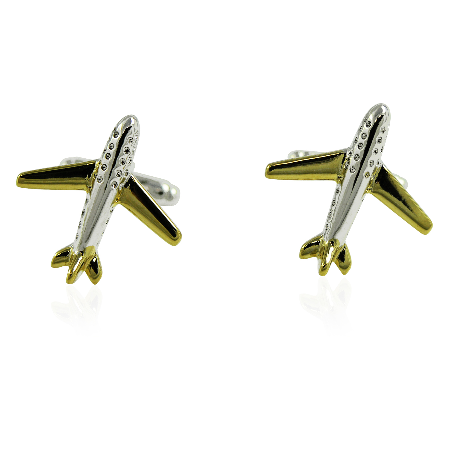 Two Tone Plane Cufflinks: Cufflinks Depot