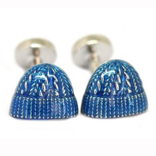 Blue Wooly Hat Cufflinks