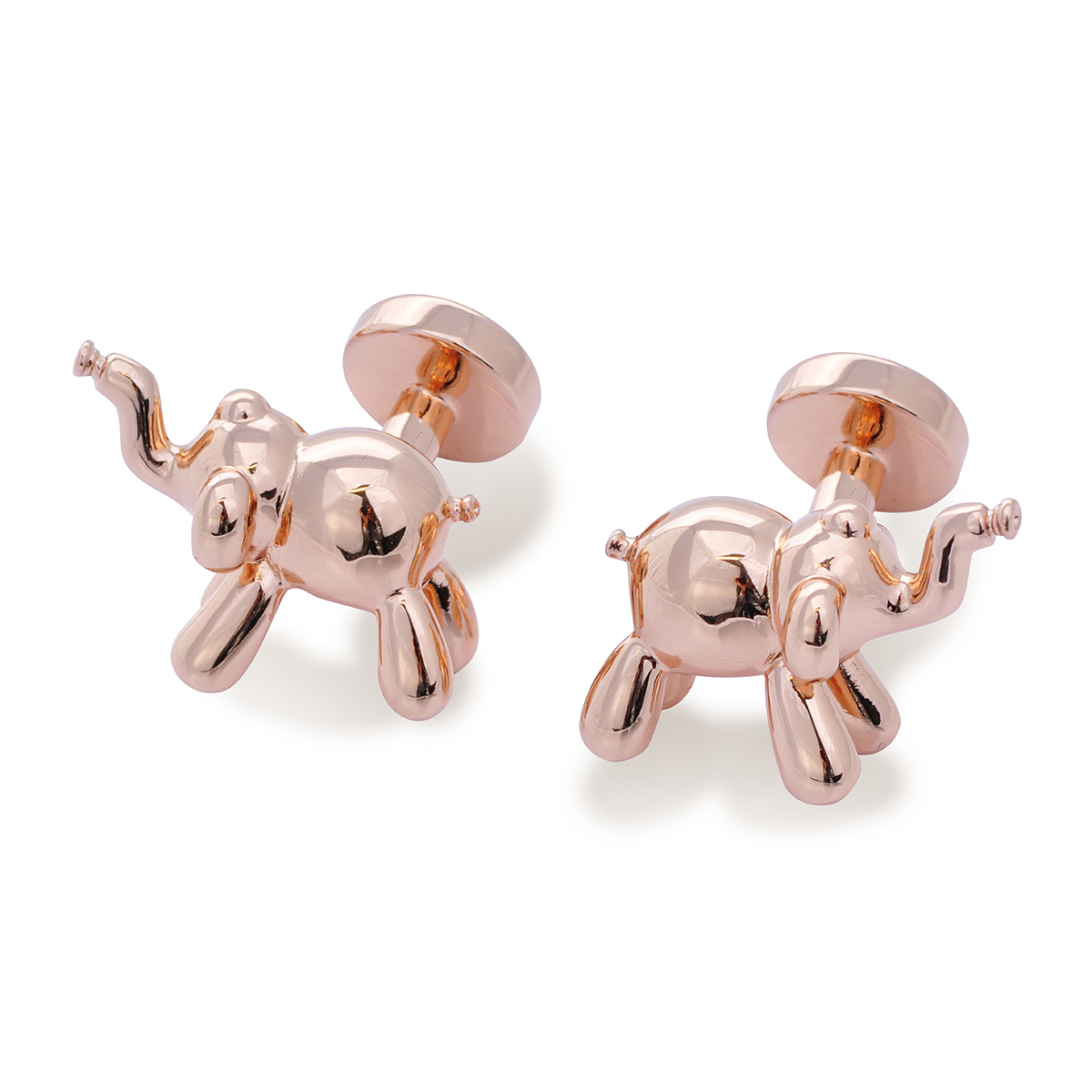 Rose Gold Balloon Elephant Cufflinks by Babette Wasserman - Cufflinks Depot