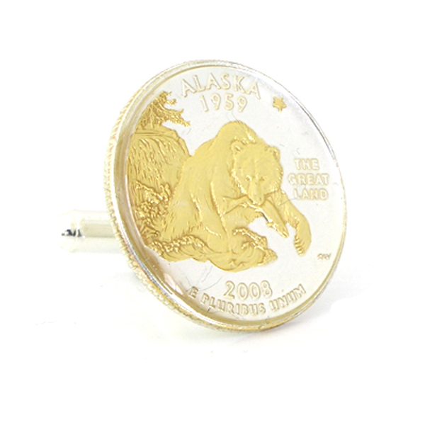 Alaska State Quarter Cufflinks Cufflinks Depot