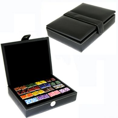 12 Pair Black Leather Cufflink Collector's Case