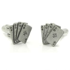 Pewter Aces Cufflinks