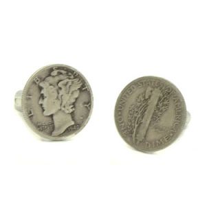 Mercury Dime Pewter Cufflinks