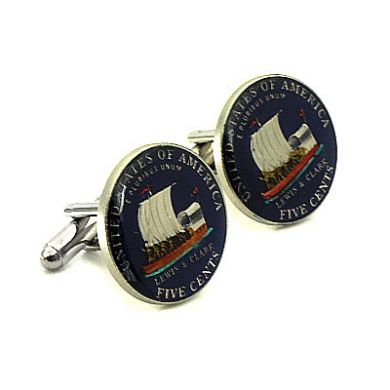 Lewis and Clark New Nickel Cufflinks