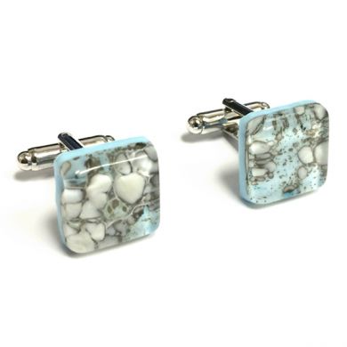 Cracked Blue Murano Glass Cufflinks: Cufflinks Depot