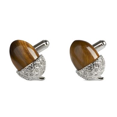 Acorn Tigers Eye Cuff Link