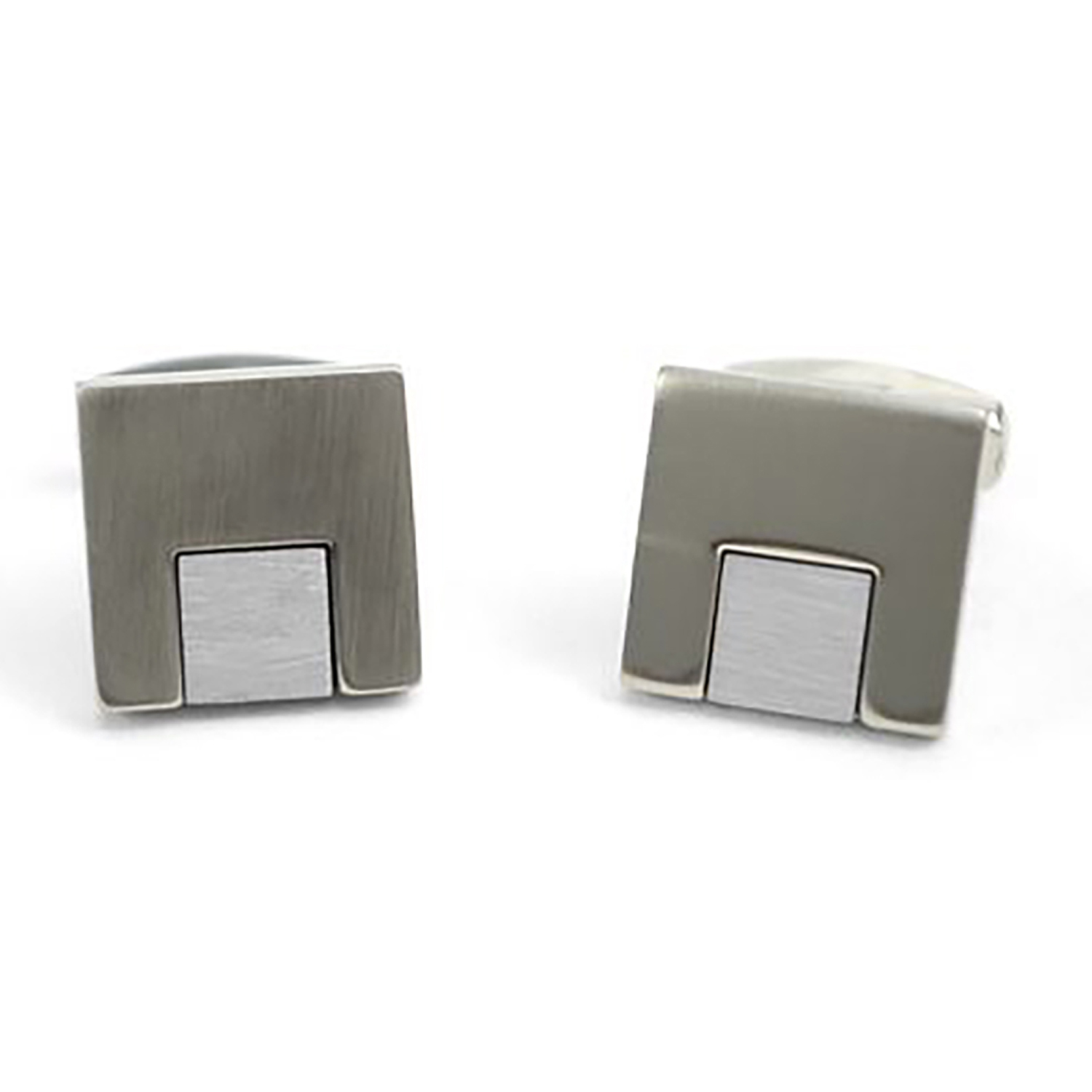 Personalised Rhodium Plated Square Initial Cufflinks