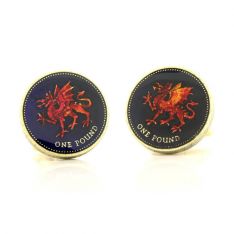 Wales Dragon Coin Cufflinks
