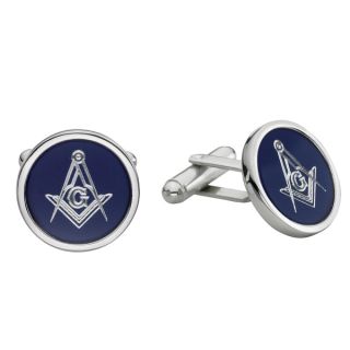 Blue Round Masonic Cufflinks